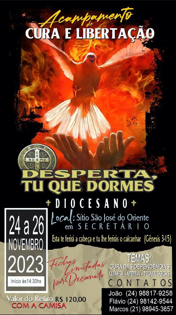 Acampamento de cura e libertação em novembro Diocese de Petrópolis