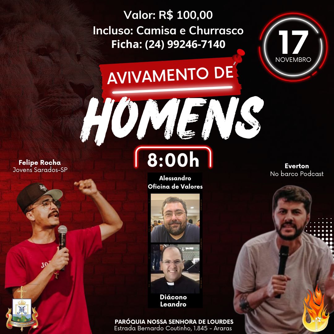 Inscrições Abertas para o Avivamento de Homens na Paróquia em Araras