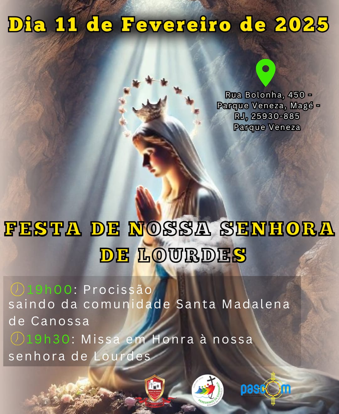 Festa de Nossa Senhora de Lourdes na Paróquia São Sebastião em Piabetá