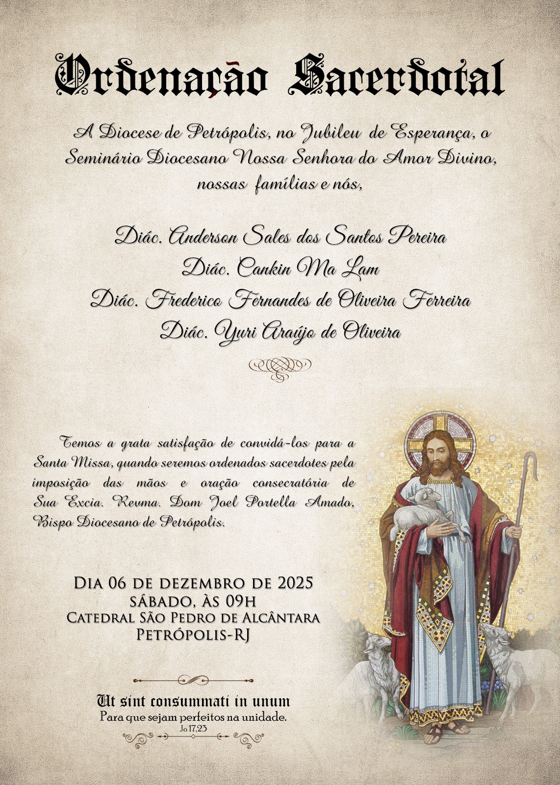 Diocese de Petrópolis se prepara para ordenação de quatro novos sacerdotes
