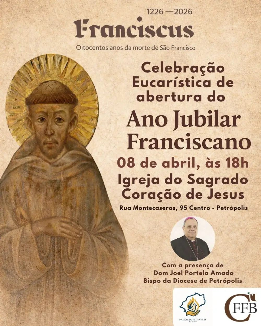 Diocese de Petrópolis abre Ano Jubilar Franciscano pelos 800 anos da morte de São Francisco de Assis