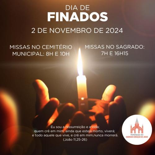 Missa no Cemitério em Petrópolis e na Igreja do Sagrado