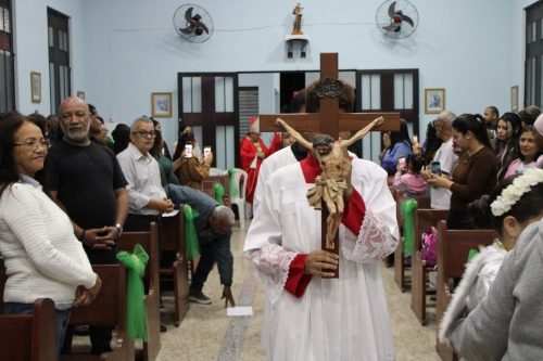 Missa na Capela São Cristóvã, na Paróquia Nossa Senhora Aparecida em Piabetá