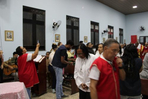 Missa na Capela São Cristóvã, na Paróquia Nossa Senhora Aparecida em Piabetá