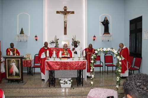 Missa na Capela São Cristóvã, na Paróquia Nossa Senhora Aparecida em Piabetá