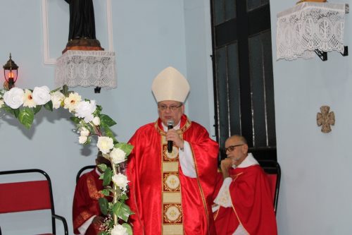 Missa na Capela São Cristóvã, na Paróquia Nossa Senhora Aparecida em Piabetá
