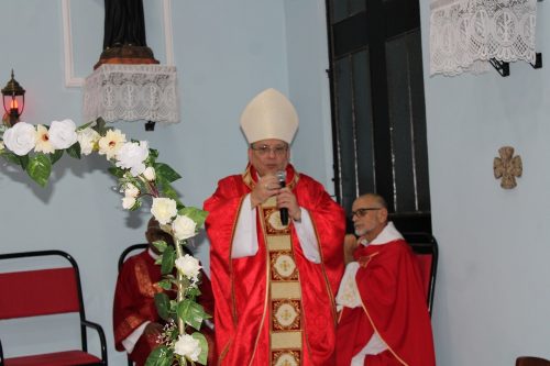 Missa na Capela São Cristóvã, na Paróquia Nossa Senhora Aparecida em Piabetá