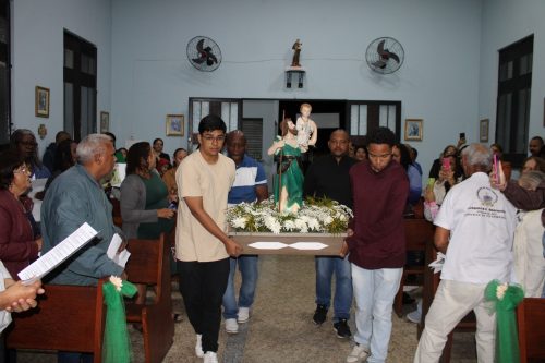 Missa na Capela São Cristóvã, na Paróquia Nossa Senhora Aparecida em Piabetá